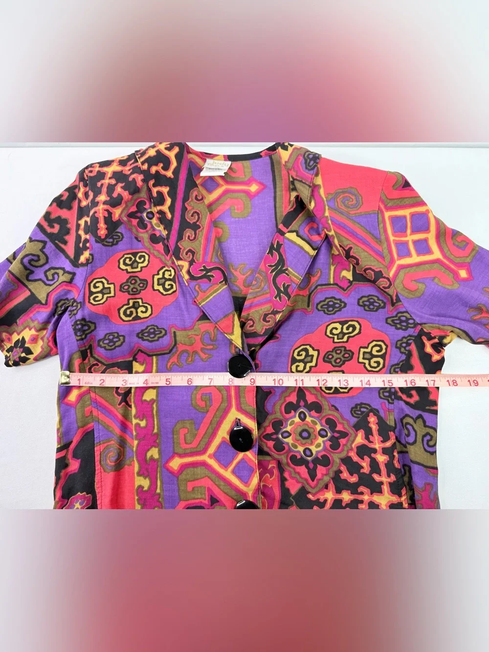 Vintage 2 Piece Skirt Set Multicolor Pattern Judy Tops Size Small